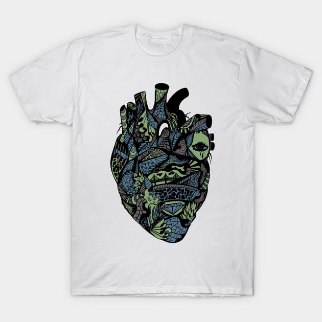 Mellow Cool Transparent Heart T-Shirt by kenallouis